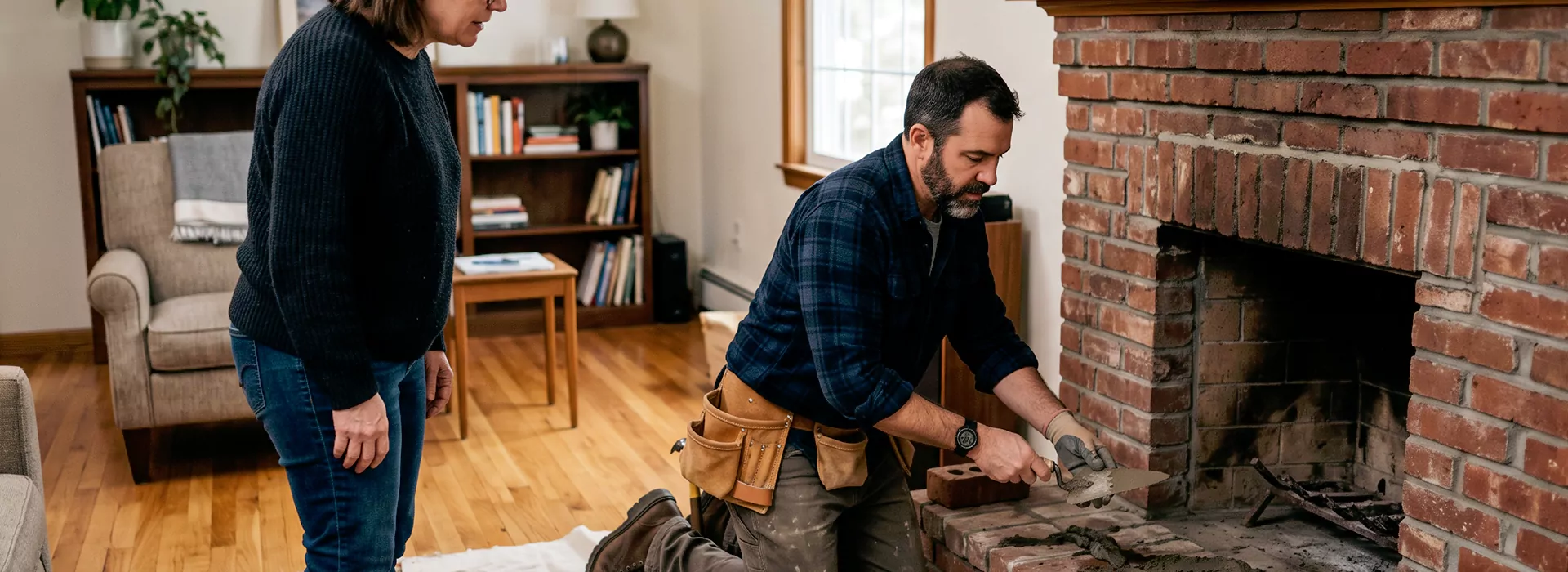 Brick Fireplace Repair in Linden