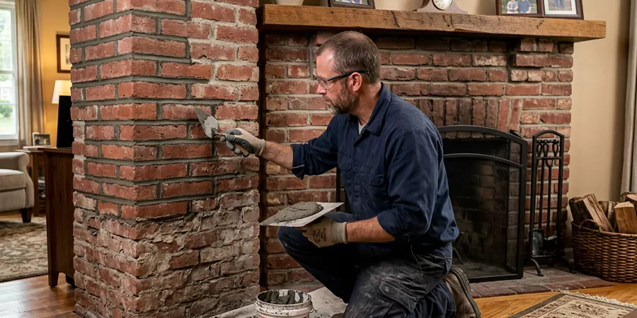 Repointing Brick Fireplace Linden