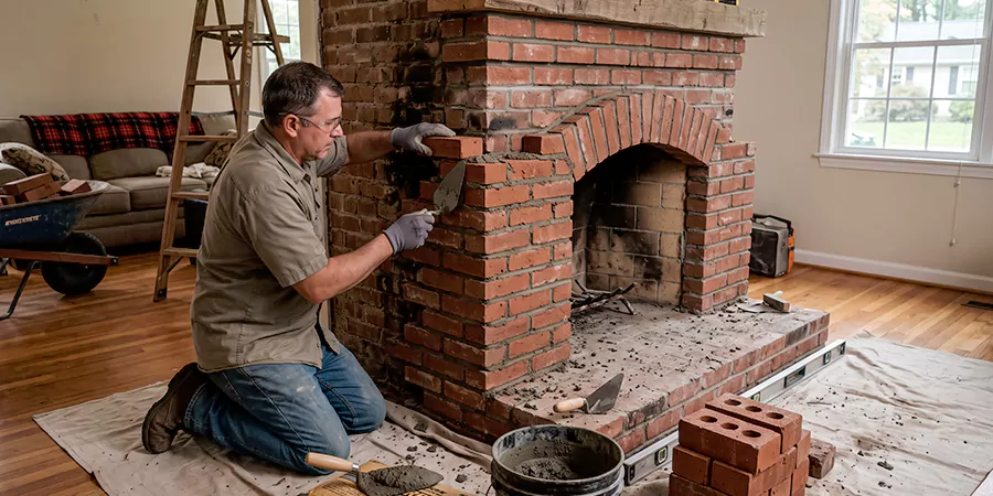 Rebuild Stone Fireplace Linden
