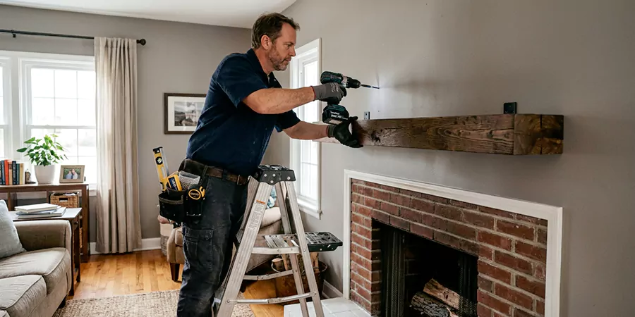 Floating Shelf Mantel Installation Linden
