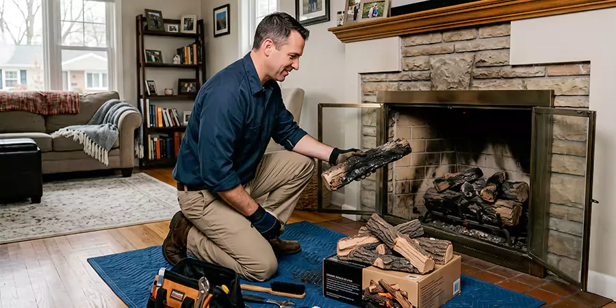 Replacing Gas Fireplace Logs Linden